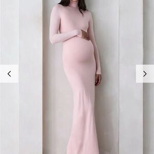 EUC L The Bumpsuit Monica Maternity Dress- Dusty Pink turtleneck maxi